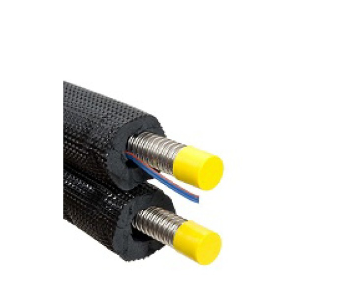 Tub DUBLU gofrat inox 304L izolat DN16 / 3/4" 20M cu cablu electric [ 5701021 ]colac [1]