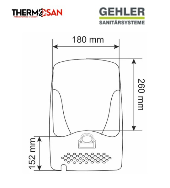 Uscator de maini INOX GEHLER cu senzor infrarosu - 1350 W [ AK2803B ] [3]
