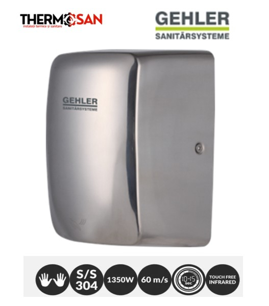 Uscator de maini INOX GEHLER cu senzor infrarosu - 1350 W [ AK2803B ] [2]