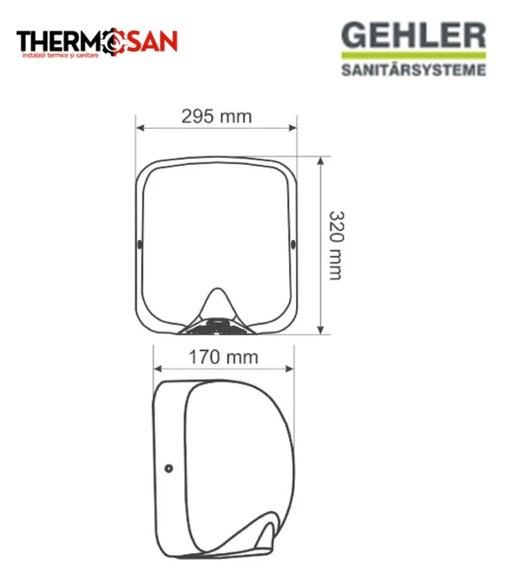 Uscator de maini INOX GEHLER cu senzor infrarosu - 1650 W [ AK2801 ] [3]