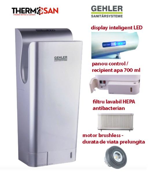 Uscator de maini vertical din ABS GEHLER cu senzor infrarosu -1850 W [ AK2030 ] [3]