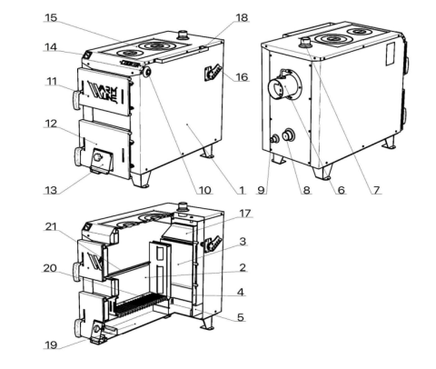 Centrala cu Plita 100-110m2 WARMLINE COOKER 21 KW [4]
