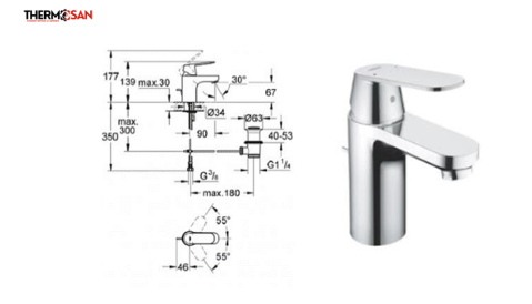 Baterie lavoar monocomanda EUROSMART COSMOPOLITAN [1]