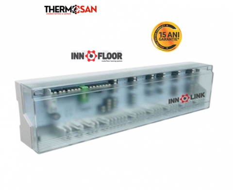 Baze de conectare INNOLINK KOMFORT - INNTCC, 8 zone (termostate), 16 sevomotoare, cu modul comanda pompa si modul comanda centrala, si indicator LED pentru functionarea termostatelor, popmpei si centr [1]