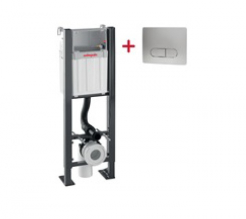 CADRE WC/BIDE - Bazin/cadru WC incastrat WIRQUIN pentru vas WC suspendat - sistem de prindere inclus + clapeta crom lucios Elipse [ 50950177 ]
