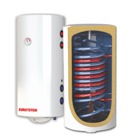 SUNSYSTEM - Boiler 150 l termoelectric Sunsystem BB NL2  PRL 3KW, cu două serpentine
