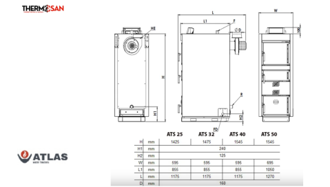 Cazan lemne cu gazeificare ATLAS SOL - 40kW  ATS 40 [2]