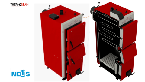 Cazan pe combustibil solid Neus Duo Uni Plus 21 kW panou comanda+ventilator in set [1]