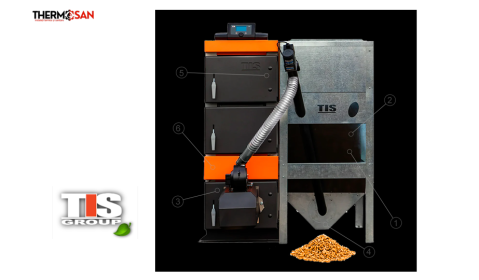 Cazan pe peleti TIS NEW PELLET 40 KW panou comanda+ventilator in set [2]