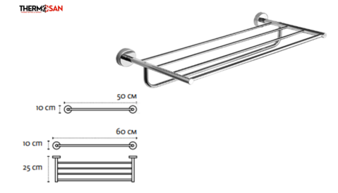 Etajera portprosop dublu cu bara INOX 50 cm [1]
