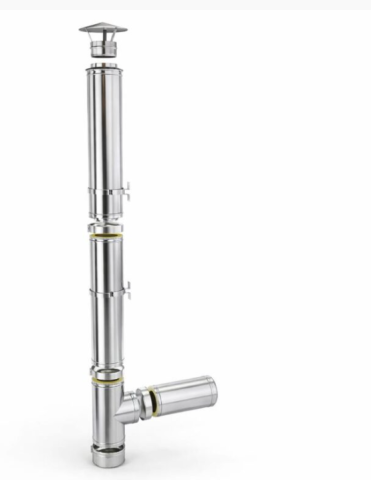 COS DE FUM BRONOX - Kit coș de fum 5 m D160 din inox suspendat