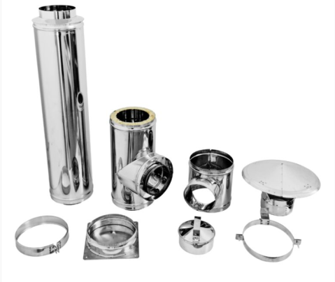 Kit coș de fum 5 m D180din inox așezat pe sol [1]