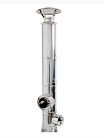 INCALZIRE - Kit coș de fum 5 M D200 din inox așezat pe sol