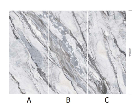 PANOURI DECORATIVE PREMIUM - Nile Limestone A + B + C SET Panou decorativ din bambus desen continuu 3 panouri 2800*8*1200MM