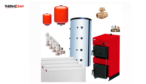 Pachet Încălzire THERMOSAN Burnit NWB 35 kW 120-200m2 + Puffer 800L + Accesorii [1]