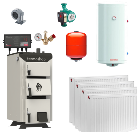 INCALZIRE - Pachet pentru incalzire cu Cazan Termoshop 30 KW (160-180 m2)