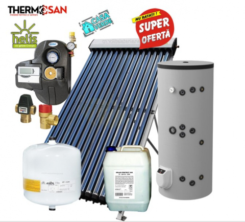 Pachet solar Casa Verde cu tuburi vidate . Sisteme preparare ACM pentru 1-2 persoane [1]