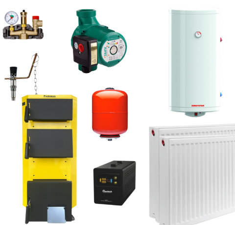 INCALZIRE - Pachet THERMOSAN Bunica 120-140m2 cu cazan Kronas și boiler Sunsystem