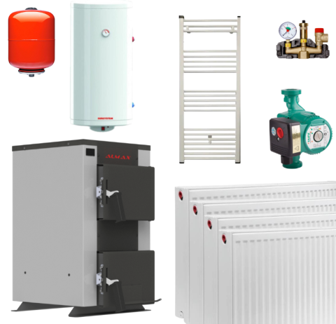 INCALZIRE - Pachet THERMOSAN  Centrala cu plită Almax VP 18kW(50-60 metri)
