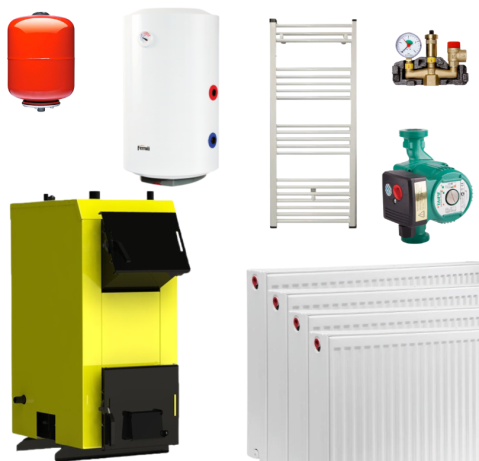 INCALZIRE - Pachet THERMOSAN cu Cazan Kronas ECO 24Kw PENTRU 60-70M2