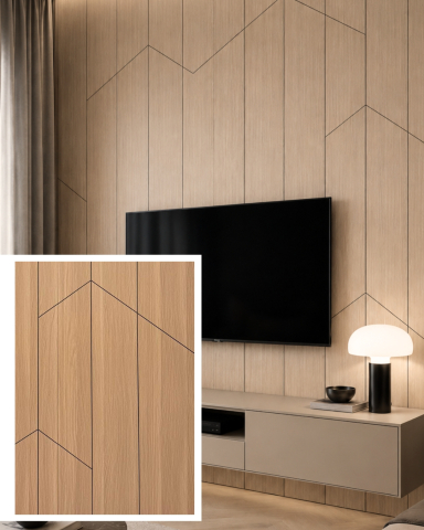 PANOURI DECORATIVE PREMIUM - Panou decorativ gravat Wood Series 2800*8*600MM