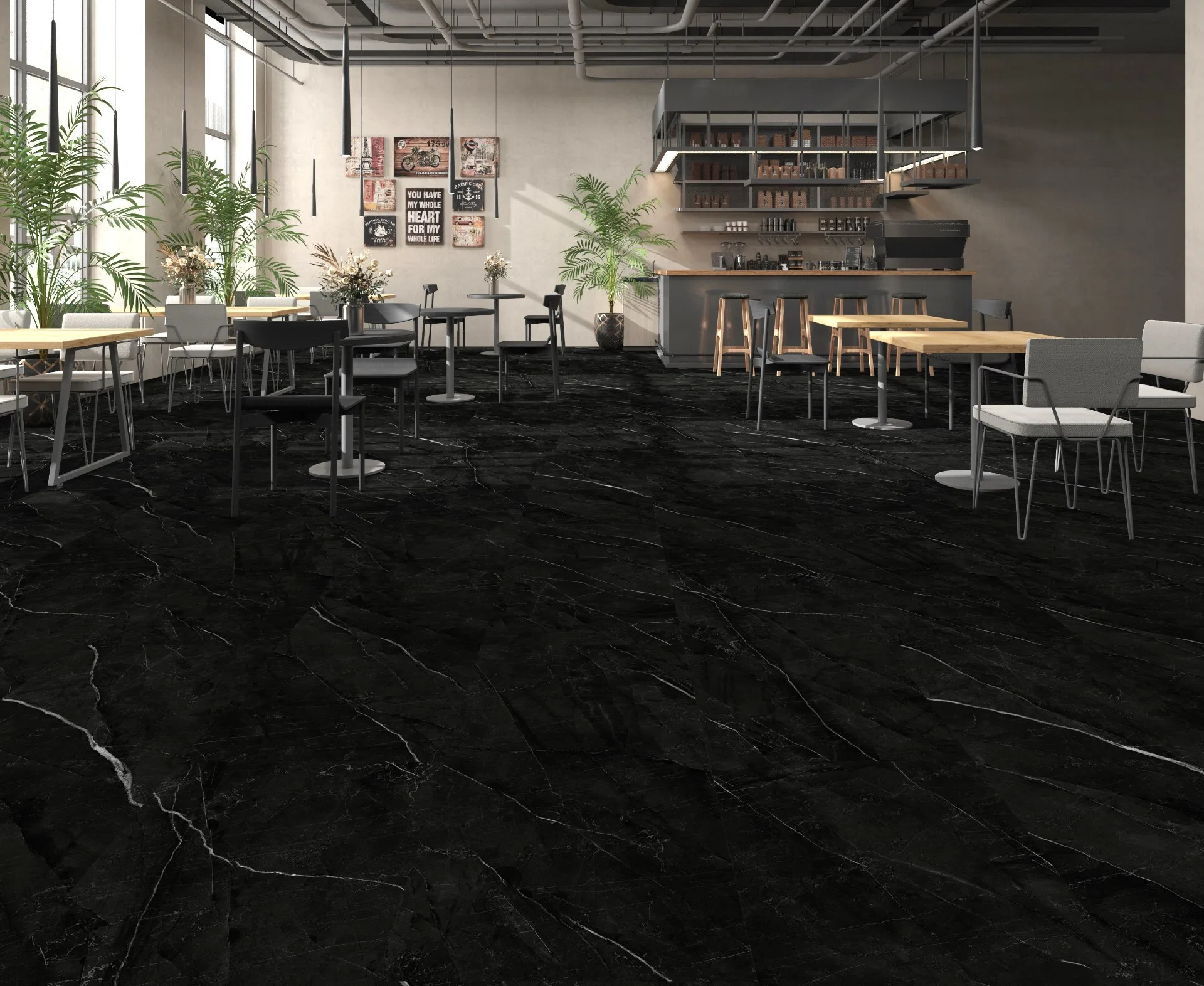 Pardoseală SPC Marble Black PD-610 [1]