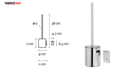 Perie WC cu suport INOX – de perete - seria NETS NEW wall up [1]