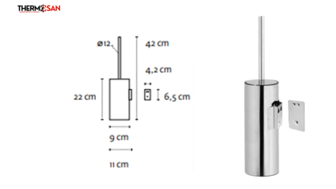 Perie WC cu suport INOX – de perete - seria NETS NEW wall up lux [1]