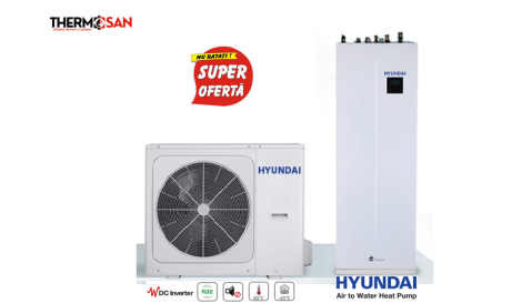 Pompa de caldura "All in One" R32 split 6kW 1x230 (cu boiler incorporat 190L) HYUNDAI [ HYHA-V6WD2N8-B+ HBT-A100/190CD30GN8 ] [1]