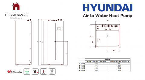 POMPE DE CALDURA R32 "ALL IN ONE" (cu boiler integrat)SPLIT HYUNDAI HYHA-V12W/D2N8  HYHB-A160/240CD30GN8.  INCLUS TVA 9% PERSOANE FIZICE [4]
