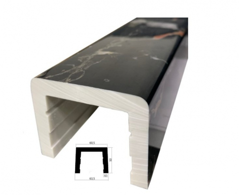 PRAGURI DUS - Prag compozit pentru cabina de dus, BLACK GOLD, (1500 x 60 x 50mm)