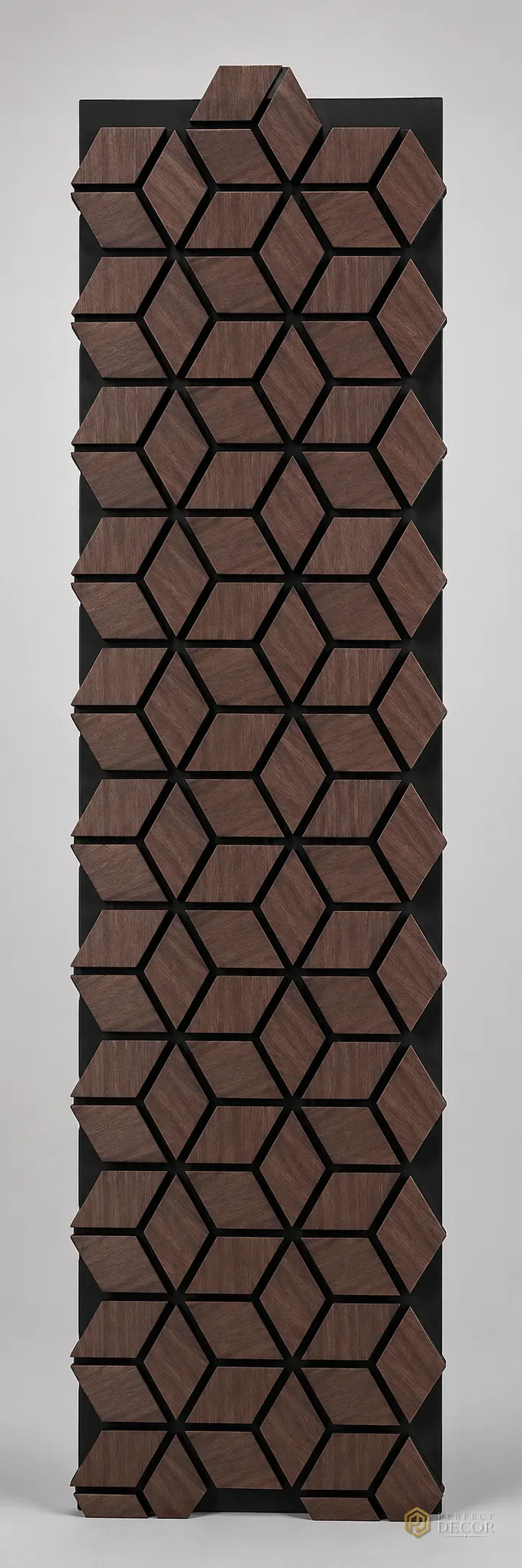 Riflaj acustic WPC 3D hexagon lemn închis, 610×700 mm (12068) [3]