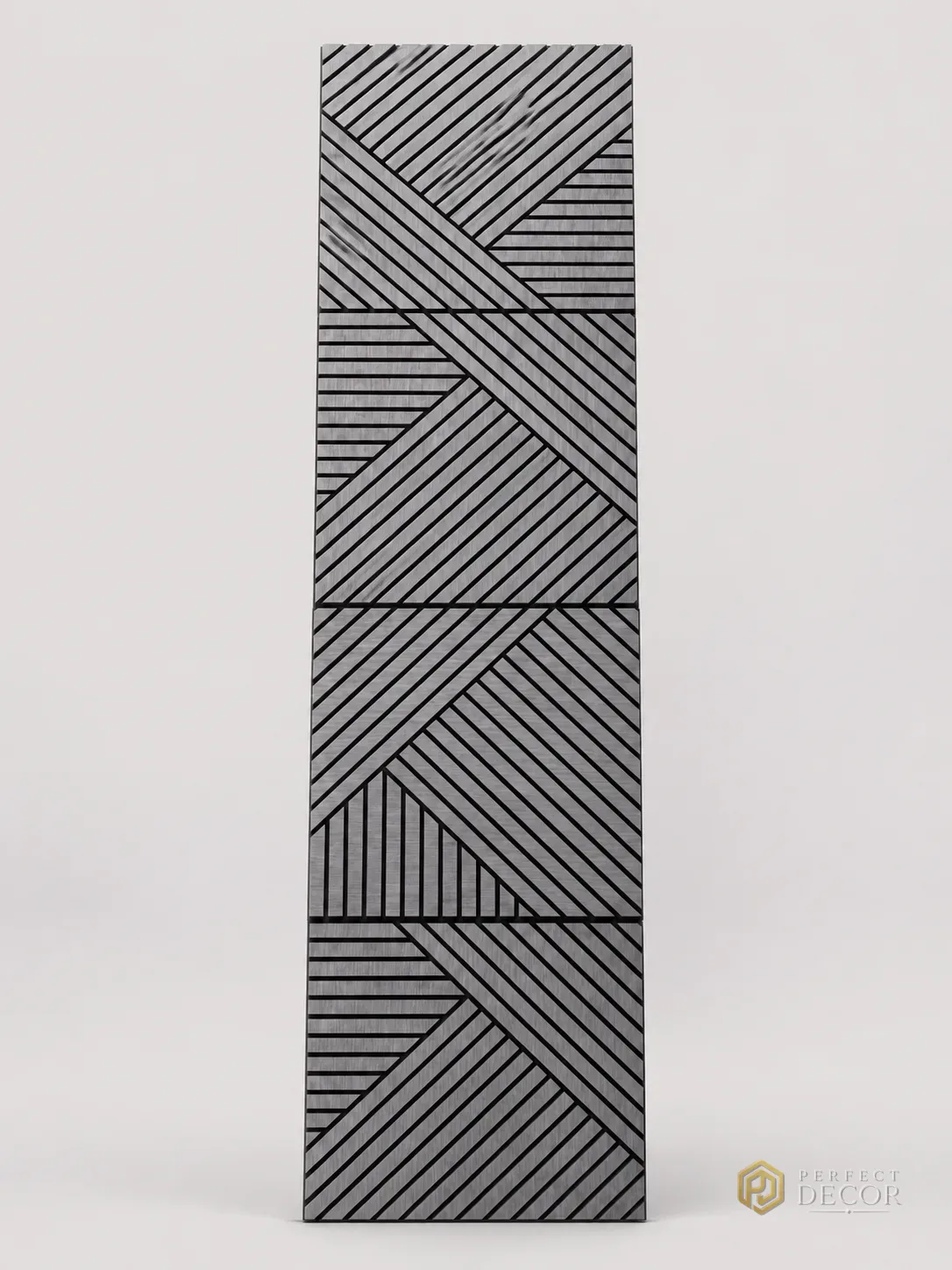 Riflaj acustic WPC 3D negru geometric, 600×600 mm (12067) [3]