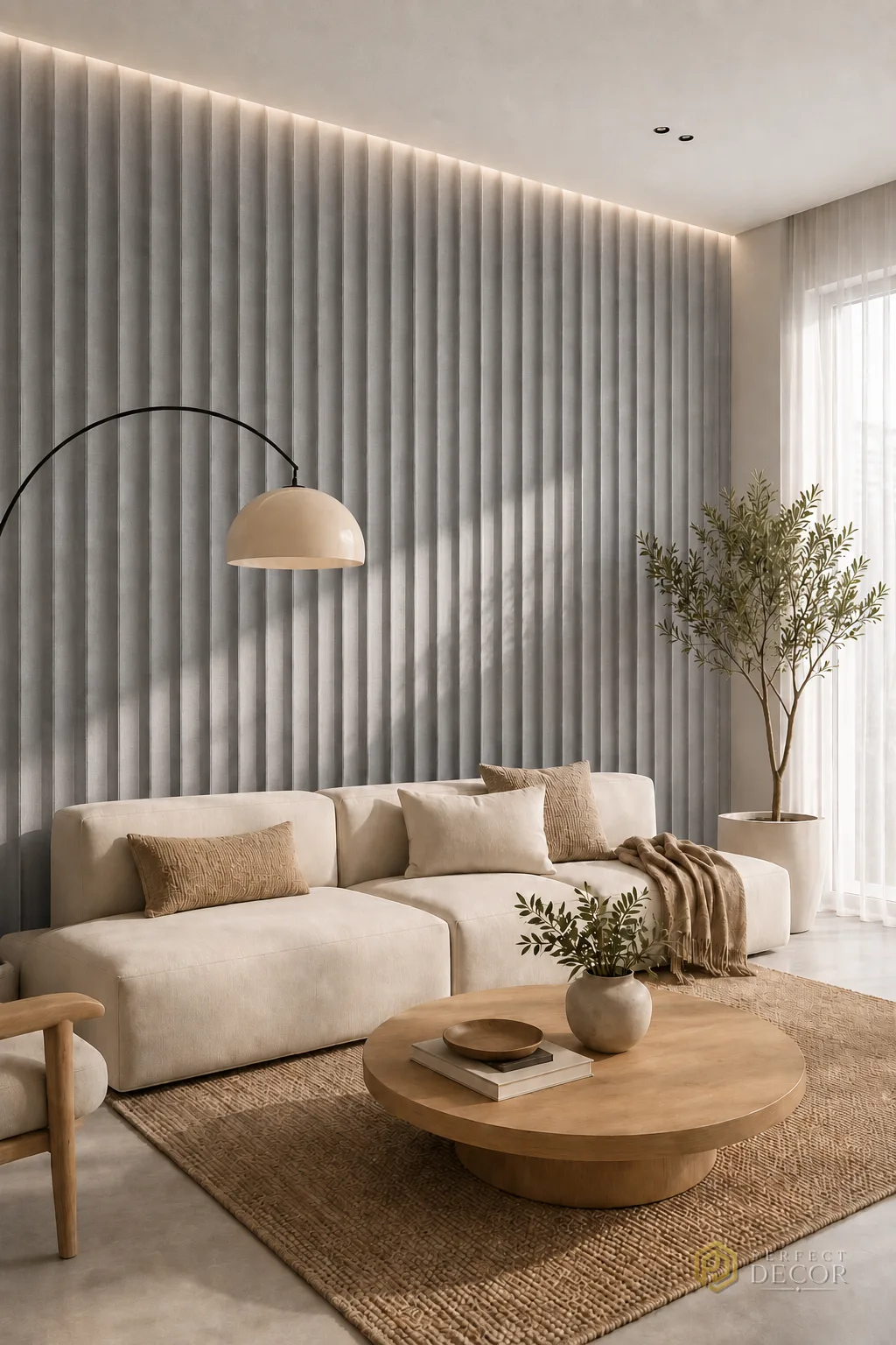 Riflaje decorative - Riflaj decorativ WPC textil gri BW60302, 207×10 mm