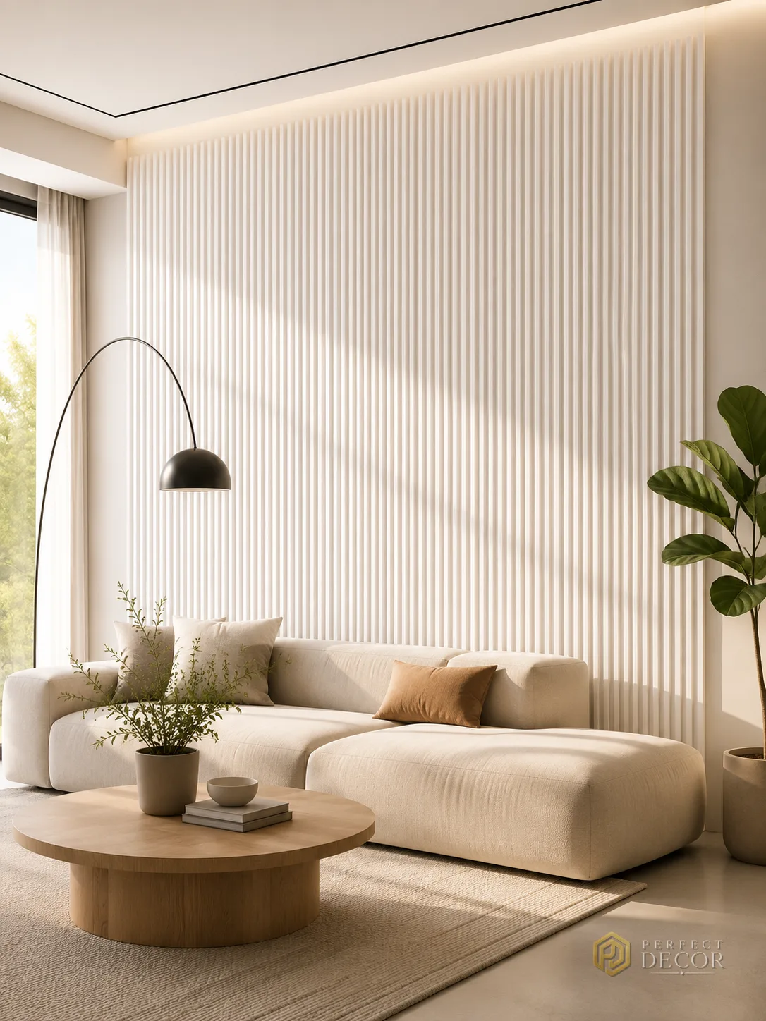 Riflaje decorative - Riflaj decorativ WPC alb-crem Uniton-PR-011, 145×8 mm