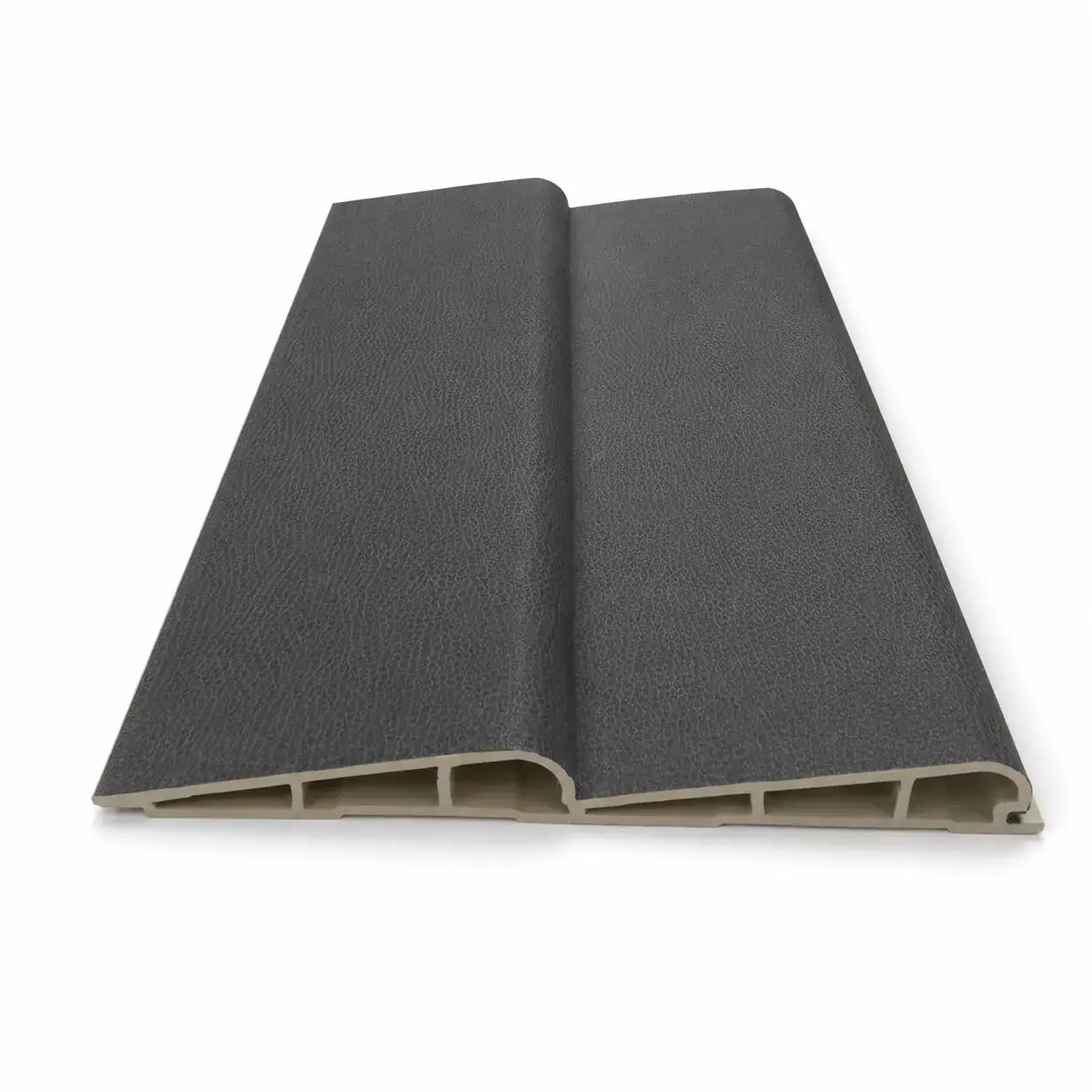 PLACAJE PENTRU INTERIOR - Riflaj decorativ WPC aspect piele neagră ECO-5004, 209×22 mm