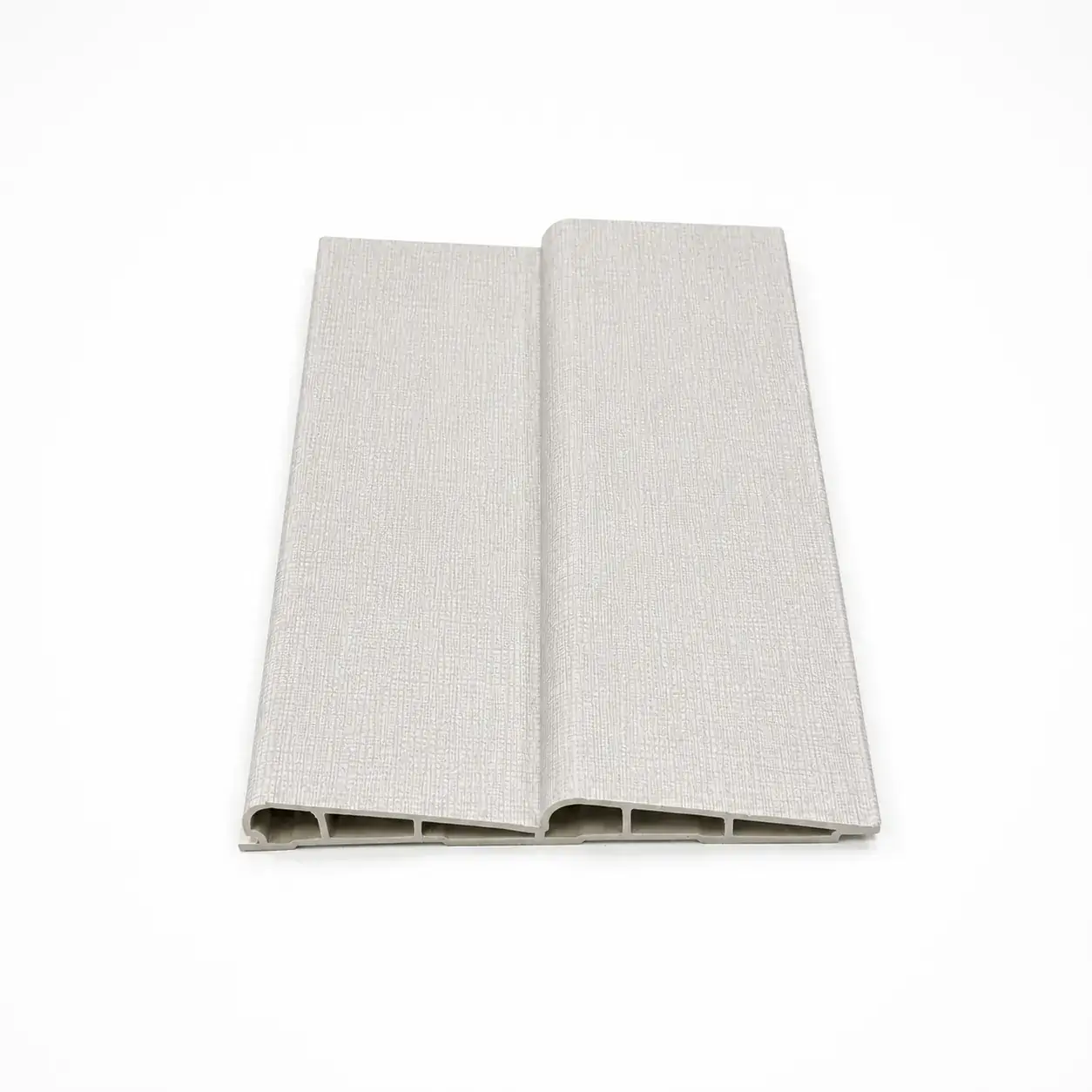 PLACAJE PENTRU INTERIOR - Riflaj decorativ WPC textil gri argintiu BW013-3, 209×22 mm