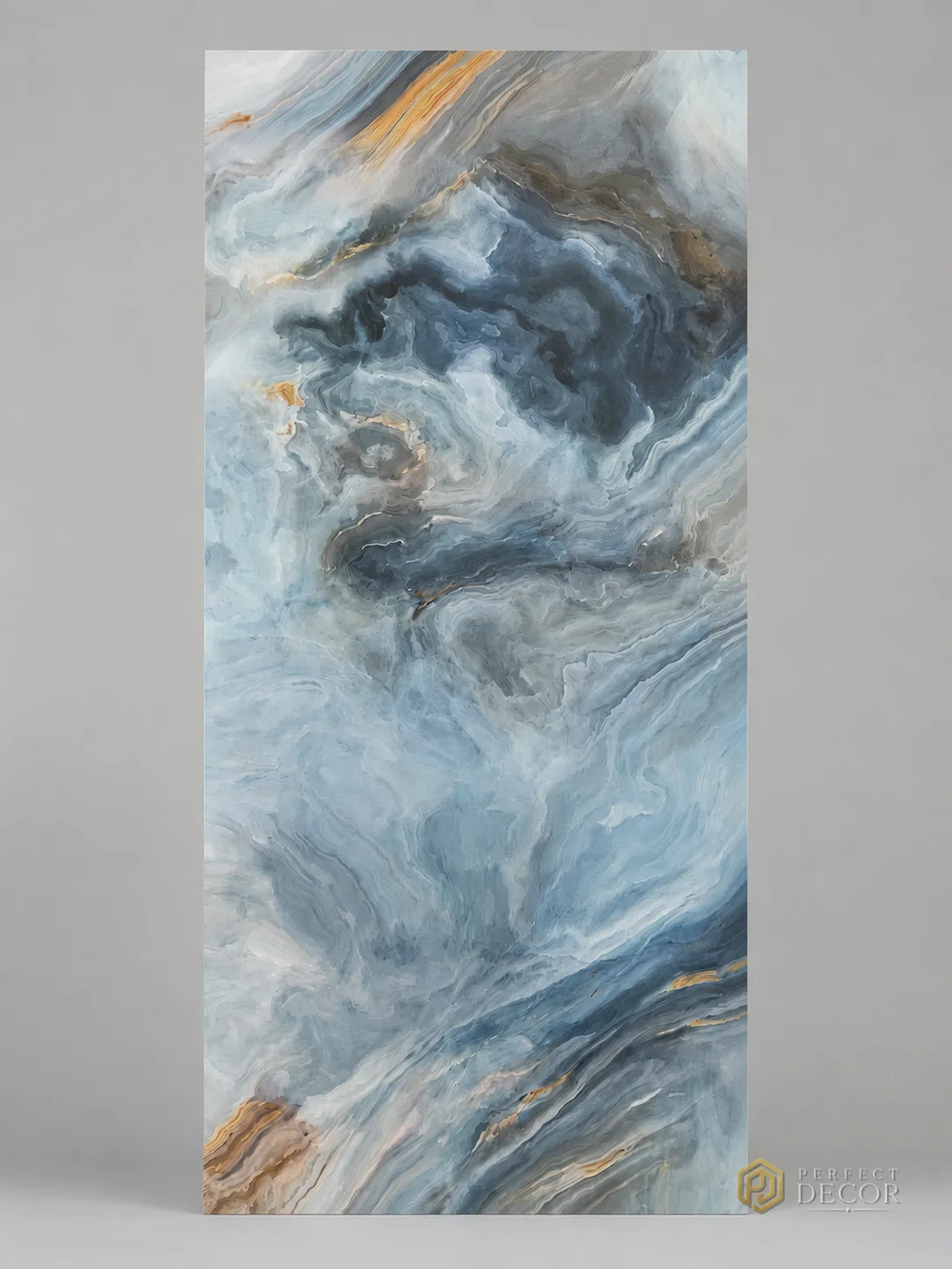 Set 3 panouri WPC marmură albastră Van Gogh, desen continuu (11091) [2]
