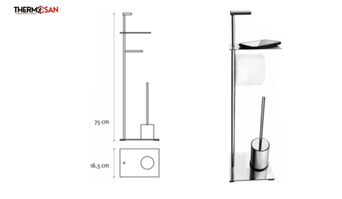 Set accesorii baie stativ cu suport pentru hartie igienica + perie wc + masuta telefon [1]