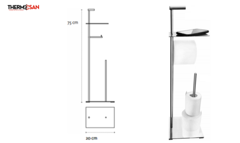 Set accesorii baie stativ cu suport pentru hartie igienica + rezerva pentru hartie igienica + masuta telefon [1]
