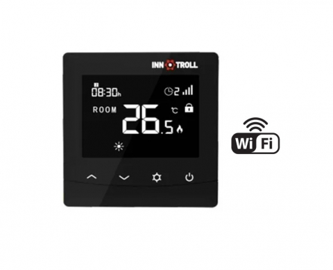 AUTOMATIZARI INCALZIRE - Termostat electronic SMART INNOTROLL digital programabil cu LCD - HT WIFI - montaj in doza (NEGRU)