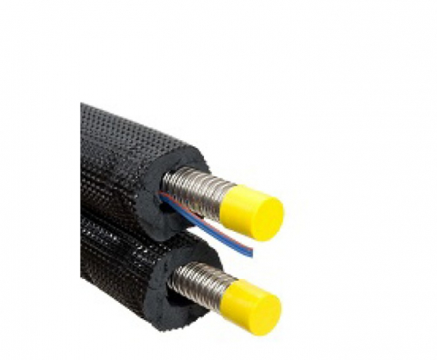PACHETE SOLARE CASA VERDE - Tub DUBLU gofrat inox 304L izolat DN16 / 3/4" 20M cu cablu electric [ 5701021 ]colac