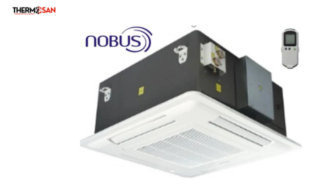 Ventiloconvector tip caseta de tavan in 2 tevi Nobus KFA model 60M include panou si telecomanda cu infrarosu [1]