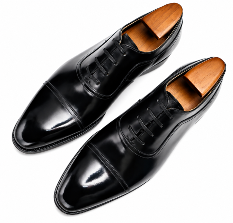 Bărbați - Pantofi eleganți bărbați Cap-Toe din piele naturală neagră