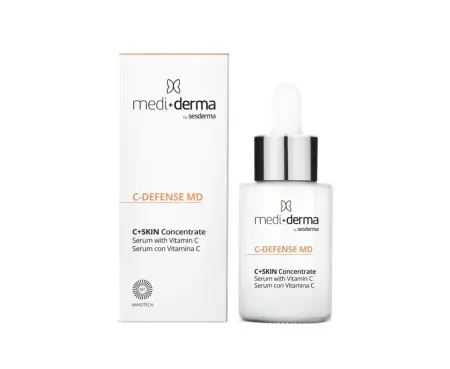 Ten matur cu riduri - Mediderma C-DEFENSE MD Ser cu Vitamina C 30ml