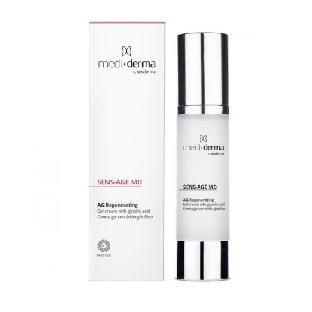 Ten matur cu riduri - Mediderma SENS AGE MD AG Regenerating Crema-Gel cu Acid Glicolic 50 ml