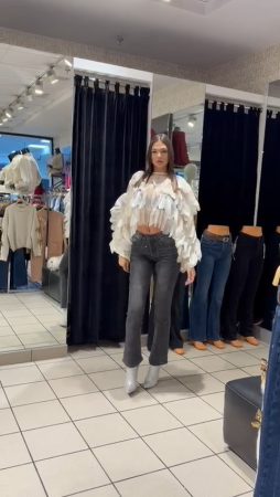 Blugi/Pantaloni - Blugi damă evazați cu ștrasuri