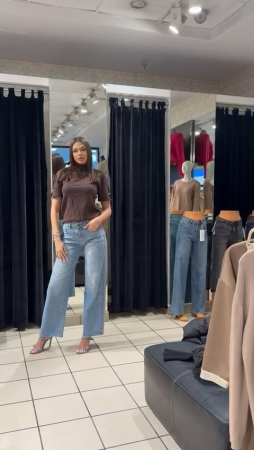 Cămăși/Bluze - Bluză cu mânecă scurtă și năsturași maro