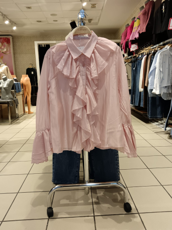 Cămăși/Bluze - Cămașă roz cu volane