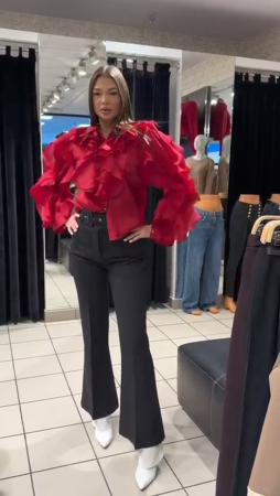 Blugi/Pantaloni - Pantaloni evazați cu cataramă